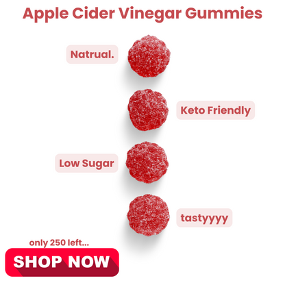 Apple Cider Vinegar Gummies - Keto, Vegan, Low Sugar, 1000MG